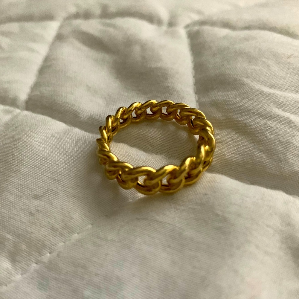 14k gold cuban chain ring
